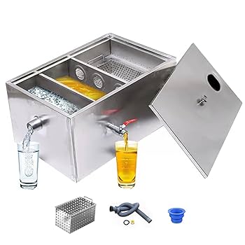 業務用グリストラップ 540x350x300 Amazon｜グリースフィルター、シンク下用の業務用ステンレス製